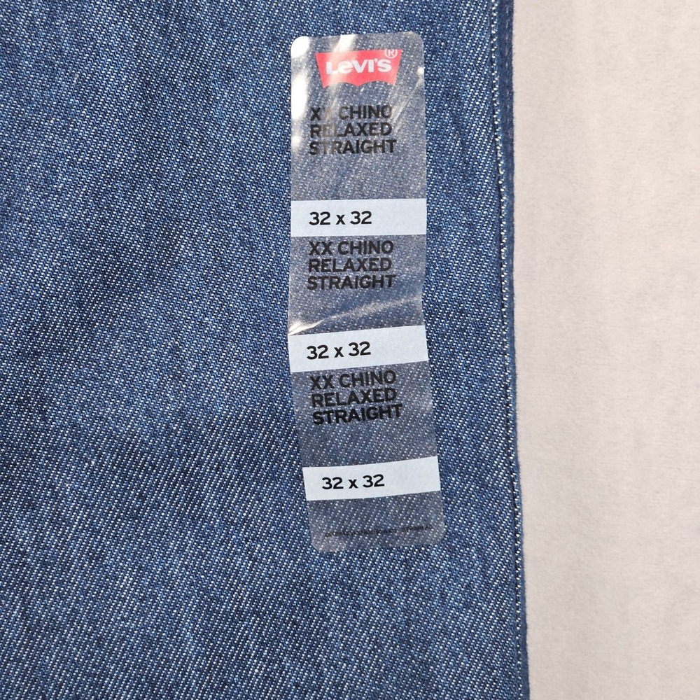 NEW Levi's XX Chino Relaxed Straight Pants Mens 32x32 Blue Lightweight Denim - Picture 5 of 15